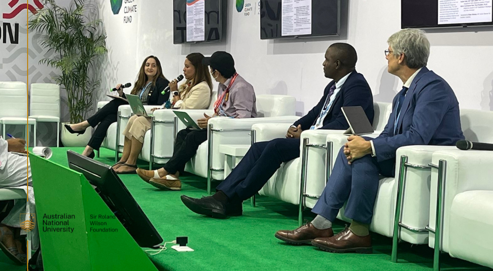 Sir Roland Wilson Pat Turner scholar Emily Pugin at COP27