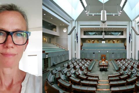 Christiane Gerblinger and the Australian House of Representatives - Canberra. (Credit: Lex Proimos Flickr)