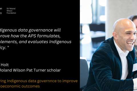 Image and quote of Sir Roland Wilson Pat Turner scholar Tim Holt