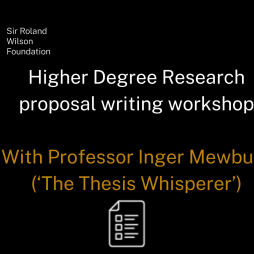 Higher Degree Research proposal writing workshop banner